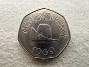 Guernsey, 50 Pence 1969, EF, CS11283