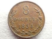 Guernsey, 8 Doubles 1834, VF, CS12967