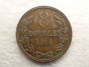 Guernsey, 8 Doubles 1864, GF, CS12720