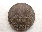 Guernsey, 8 Doubles 1889 H, GVF, CS12885