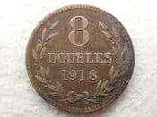 Guernsey, 8 Doubles 1918 H, F, CS13613