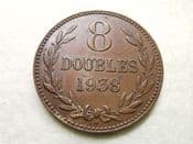 Guernsey, 8 Doubles 1938 H, GVF, CS8881