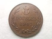 Guernsey, 8 Doubles 1947 H, VF, CS9935