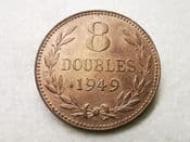Guernsey, 8 Doubles 1949 H, EF, CS8561