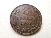 Guernsey, 8 Doubles 1949 H, VF, CS8560