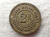 Hampshire, Portsea Island, Two Pence Co-Op Token, F, CS13822