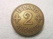Iceland, Two Kronur 1925, F, CS9893
