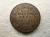 India, Quarter Anna 1876, VF, CS11322