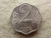 India, Two Paise 1972 Star, GVF, CS13590