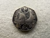 Isle of Man, 20 Pence 2017 (Viking Longboat), EF, CS11344