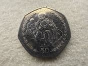 Isle of Man, 50 Pence 1997 AA (TT Races), Cleaned F, CS11334