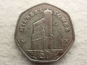 Isle of Man, 50 Pence 2014 BB (Milner's Tower), VF, CS12704