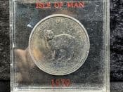Isle of Man, Crown 1970 (Manx Cat), AUNC in Tatty Case, OS1808