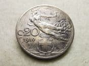 Italy, 20 Centesimi 1910 R, VF, CS8867