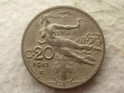 Italy, 20 Centesimi 1913 R, VF, CS14280