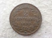 Italy, Two Centesimi 1898 R, VF, CS14711