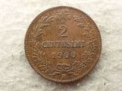 Italy, Two Centesimi 1900 R, VF, CS14066