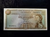 Jersey, 10 Shillings (1963), AEF Slight Crease, BKN1661