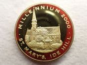 Kent, Ide Hill, St Mary's Church, 2000 Gold Plated Millennium Medal, OS1805