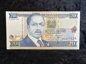 Kenya, 20 Shillings 1996, EF, BKN2296