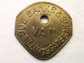 London, Billingsgate, Joe Banks & Sons, Brass VAN Token, VF, CS4502