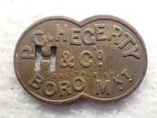 London, Borough Market, P C Hegerty & Co,m One Shilling Traders Token, VF, CS12808