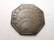 London, Farringdon, Rix & Richards 5 Shilling Market Token, VF, CS4551