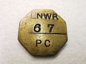 London & North Western Railway, Brass Pay Check Token, GF, CS4526