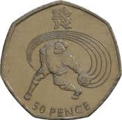 London Olympics, 50p 2011, Goalball, Circulated, Choose Quantity