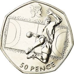 London Olympics, 50p 2011, Handball, Circulated, Choose Quantity