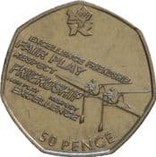 London Olympics, 50p 2011, Rowing, Circulated, Choose Quantity