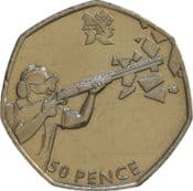 London Olympics, 50p 2011, Shooting, Circulated, Choose Quantity