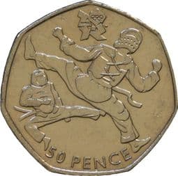 London Olympics, 50p 2011, Taekwondo, Circulated, Choose Quantity
