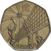 London Olympics, 50p 2011, Volleyball, Circulated, Choose Quantity