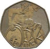 London Olympics, 50p 2011, Wheelchair Rugby, Circulated, Choose Quantity
