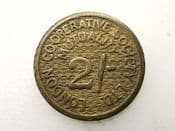 London, Two Shilling Co-Op Society Token, AVF, CS3659