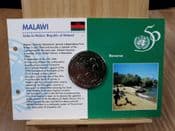 Malawi, 5 Kwacha 1995 (United Nations) on Card, OS380