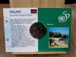 Malawi, 5 Kwacha 1995 (United Nations) on Card, OS380