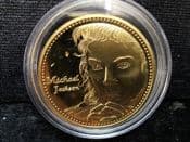 Michael Jackson, Gold Plated Souvenir Medal, No COA, OS1218