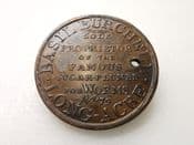 Middlesex, Burchell's/Sugar Plumbs Halfpenny Token (1780) Scarce, Holed GVF, CS4997