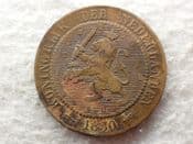 Netherlands, 2-1/2 Cents 1880, Rusted F, CS12702