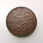 Netherlands, One Cent 1941, VF, CS794