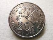 New Caledonia, 20 Francs 1970, VF, CS9652