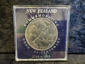 New Zealand, One Dollar 1969 (Cook's Voyage), in Tatty Case, OS629