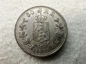 Norway, Silver (.600), 50 Ore 1891 (Scarce), AEF, CS11129