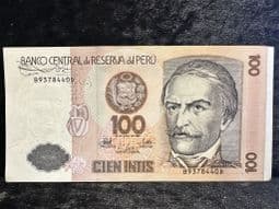 Peru, 100 Intis 1987, EF, BN182