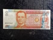 Philippines, 20 Piso (1986-1990, Seal 4), AUNC, BKN1774