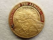 Plymouth, 1988 Gold Plated Armada Anniversary Medal, EF, CS13833