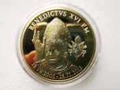 Popes of Modern Times, Benedictus XVI, Gold Plated Medal, NO COA, OS080