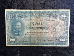 Portuguese Guinea, 100 Escudos 1964 (Scarce), VG, BKN2130